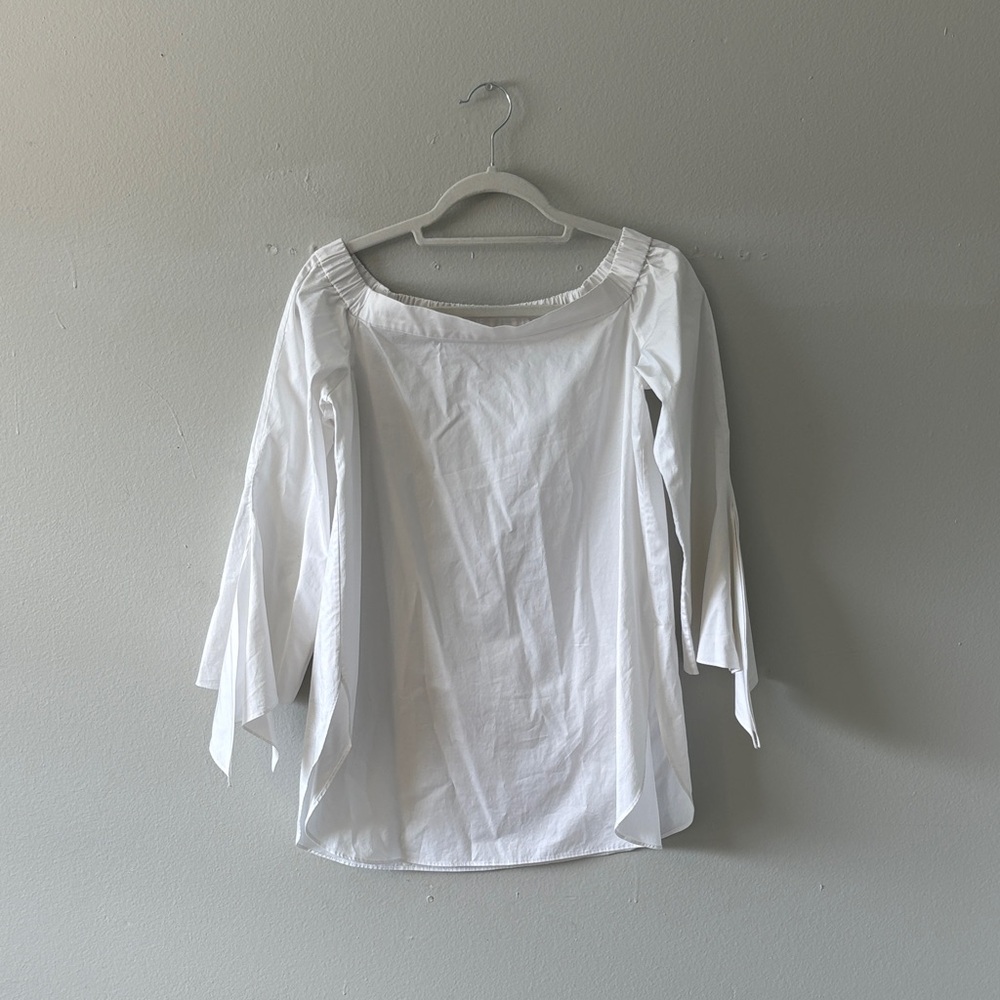 Tibi White Blouse off the shoulder style
